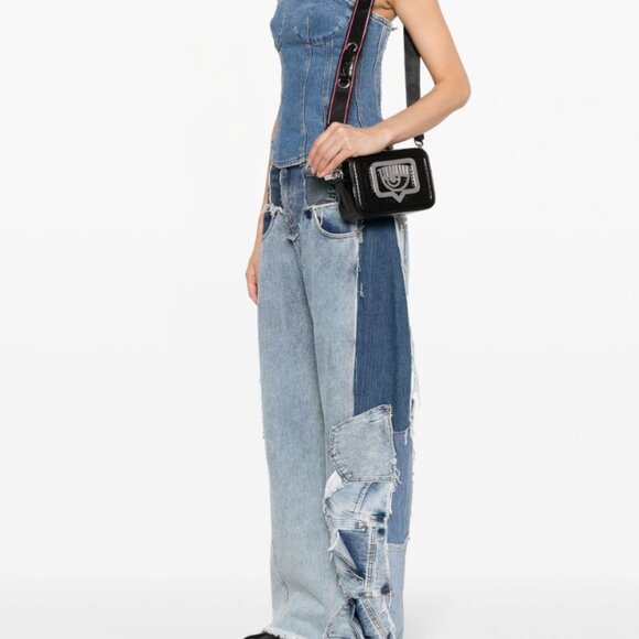 🆕 CHIARA FERRAGNI 🧿 NWT Eyelike-Motif Borsa Crossbody Bag - Black 🧿 - Picture 2 of 14